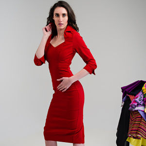 Lorelie Red 1940's Dress